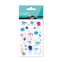 Etui 31 stickers 3d cooky 1 planche méduses - Maildor