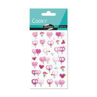 Etui 29 stickers 3d cooky 1 planche coeurs - Maildor