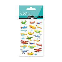 Etui 25 stickers 3d cooky 1 planche avion - Maildor