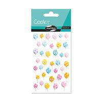 Etui 37 stickers 3d cooky 1 planche ballons de baudruches - Maildor