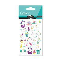 Etui 24 stickers 3d cooky 1 planche licorne anniversaire - Maildor