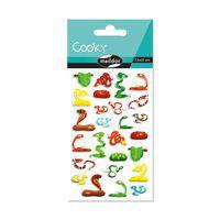 Etui 26 stickers 3d cooky 1 planche serpents - Maildor