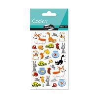 Etui 33 stickers 3d cooky 1 planche animaux domestiques - Maildor