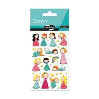 Etui 40 stickers 3d cooky 1 planche princesses - Maildor