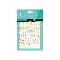 Etui 228 gommettes glitty alphabet / chiffres, or - Maildor