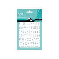 Etui 228 gommettes glitty alphabet / chiffres, argent - Maildor