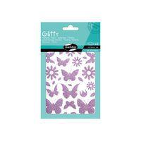 Etui 66 gommettes glitty papillons / fleurs, violet - Maildor