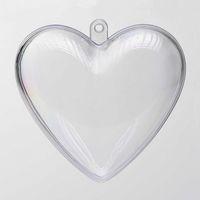 Lot de 6 cœurs en plastique transparent