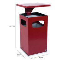 Cendrier-poubelle 72L / Rouge bordeaux - Manutan thumbnail image 5