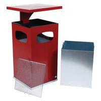 Cendrier-poubelle 72L / Rouge bordeaux - Manutan - Image 4