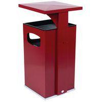 Cendrier-poubelle 72L / Rouge bordeaux - Manutan thumbnail image 2