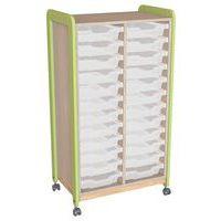 Meuble sur roulettes 2 colonnes 24 casiers Lili hauteur 137 cm coloris vert - Image principale