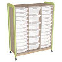 Meuble colonnes à casiers Lili 3 col/24+6 casiers Ht 137cm 9207 Vert - Image principale