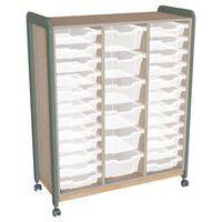 Meuble colonnes à casiers Lili 3 col/24+6 casiers Ht 137 cm kaki - Image principale