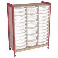 Meuble colonnes à casiers Lili 3 col/24+6 casiers Ht 137cm corail - Image principale