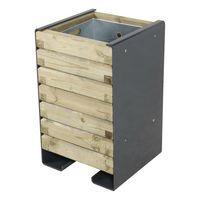 Poubelle Acmon 50L - pin piètement acier galva laqué gris - bac acier galva - Image principale