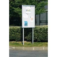 Lot 2 supports à sceller pour grande vitrine extérieure avec porte battante - Image 2