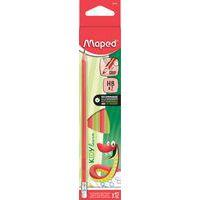 Crayon noir en résine triangulaire et texturé embout gomme - Maped