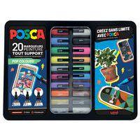 Mallette 20 marqueurs POSCA POP COLOURS, couleurs classiques - Image principale