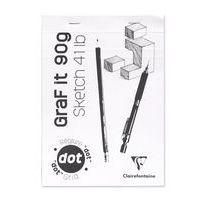 Bloc GraF'iT DOT 90g 160 pages couverture blanche - Clairefontaine