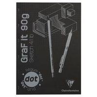 Bloc GraF'iT DOT 90g 160 pages couverture noire - Clairefontaine