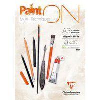 Bloc 40 feuilles PaintON Blanc 250g - Clairefontaine