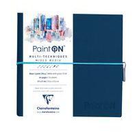 Carnet Paint'ON cousu double PU à élastique 19x19cm 64p 250g blanc à grain - Image principale