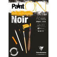 Bloc Paint'On Noir collé en tête 20 feuilles 250g A5 - Image principale