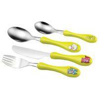 Lot de 12 sets de 4 couverts manche ergonomique décoré Plastorex