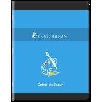 CONQUERANT Cahier Dessin 17x22cm Réglure Unie Blanche 16 Pages Agrafées Couverture Carte Coloris Assortis thumbnail image 2