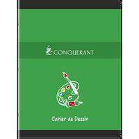 CONQUERANT Cahier Dessin 24x32cm Réglure Unie Blanche 16 Pages Agrafées Couverture Carte Coloris Assortis thumbnail image 4