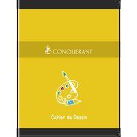 CONQUERANT Cahier Dessin 24x32cm Réglure Unie Blanche 16 Pages Agrafées Couverture Carte Coloris Assortis - Image 5