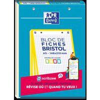 OXFORD Bloc de Fiches Bristol 2.0 A5 Petits Carreaux 5mm 30 Fiches Collées Bords Colorés Assortis thumbnail image 9