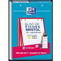 OXFORD Bloc de Fiches Bristol 2.0 A5 Petits Carreaux 5mm 30 Fiches Collées Bords Colorés Assortis thumbnail image 5