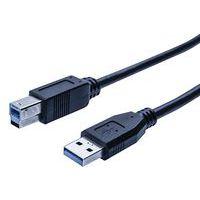 Cordon éco USB 3.0 type A et B noir - 2,0 m
