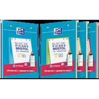 OXFORD Bloc de Fiches Bristol 2.0 A5 Petits Carreaux 5mm 30 Fiches Collées Bords Colorés Assortis - Image principale