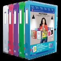 OXFORD Boîte Capacité Standard Polyvision 24x32cm Dos 40mm avec Bouton Pression Couverture Polypro Translucide - Image principale