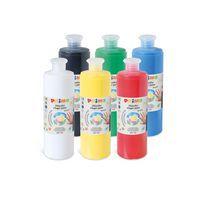 Set 6 flacons 750ml de gouache aux doigts - Primo