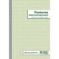 Manifold Factures micro-entrepreneur 21x14,8cm - 50 feuillets dupli