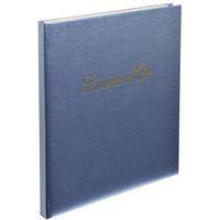 Lot de 5 livres d'or Balacron + titre 140 pages blanches 21x19cm vertical bleu - Image principale