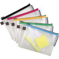 Lot de 10 Pochette à fermeture éclair en plast. souple A5 col. assort. - Image principale