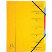 Lot de 12 Trieur agrafé avec élastiques 7 compartiments - Jaune - Image principale