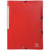 Lot de 50 chemises à élastiques 3 rabats PP Opak - A4 - Rouge - Image principale