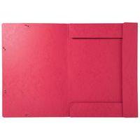 Lot de 5 chemises à élastique 3 rabats carte lustrée 600gm2 - A3 rouge thumbnail image 2