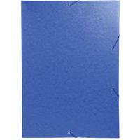 Lot de 5 chemises à élastique 3 rabats carte lustrée 600gm2 - A3 bleu - Image 2