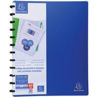 Lot de 4 Protège-doc. à ann. et pochet. détachables 60 vues A4 bleu thumbnail image 2