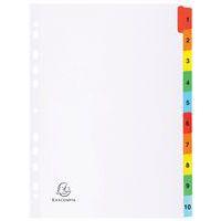 Lot de 20 Intercal. imprimés num. carte blanche 160g 10 positions A4 - Image principale