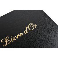 Lot de 3 livres d'or Balacron + titre 140 pages blanches 21x19cm vertical noir thumbnail image 4