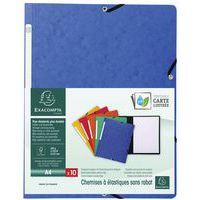 Lot de 50 chemises à élastique sans rabat carte lustrée 355gm² A4 bleu - Image 2