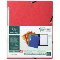 Lot de 50 chemises à élastique sans rabat carte lustrée 355gm² A4 rouge thumbnail image 3